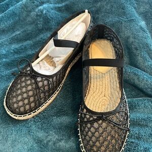 Elegant Black Mesh Women's Flats